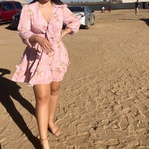 Cute and Girly Floral Pink Dress